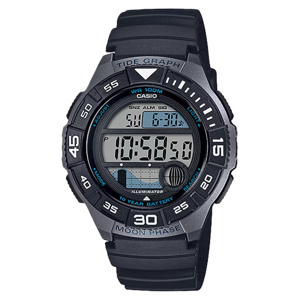 Casio Men's Digital Watch with Black Strap  - WS-1100H-1AVCF
