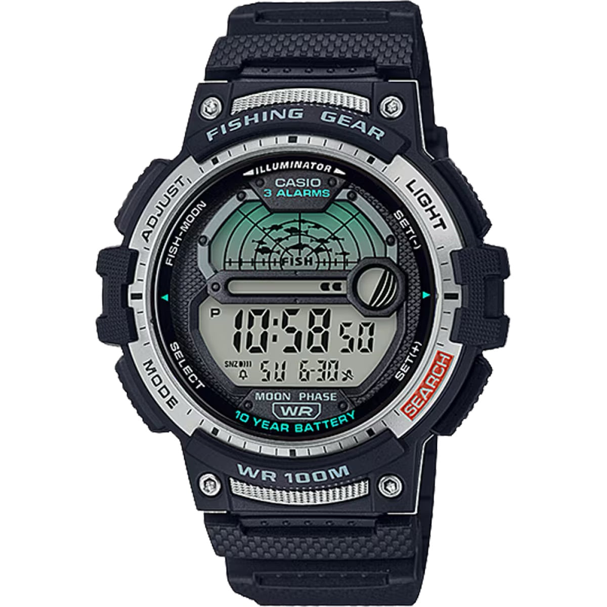 Casio Men's Digital Watch with Black Strap - WS-1200H-1AV