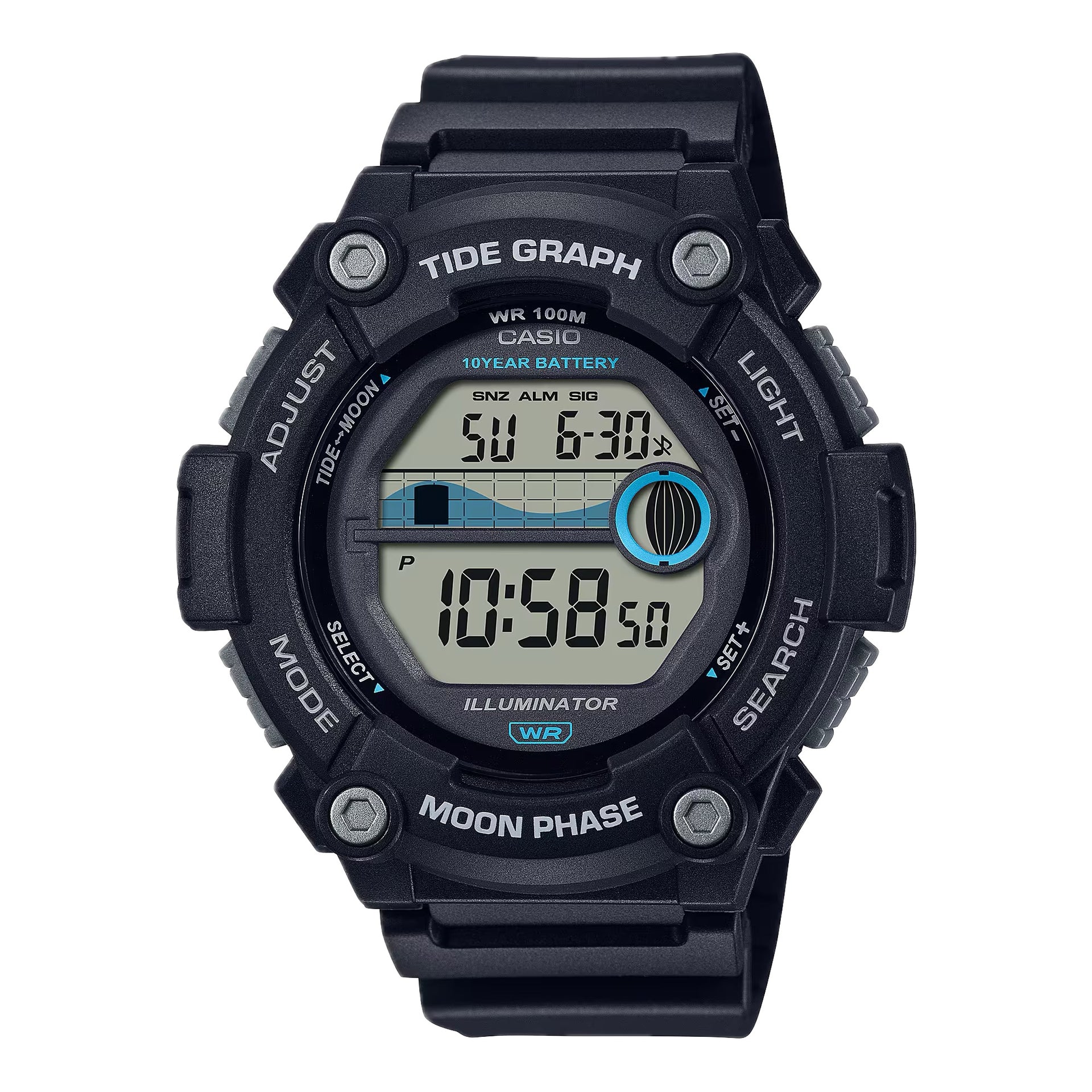 Casio Men's Digital Watch with Black Band - WS-1300H-1AVCF