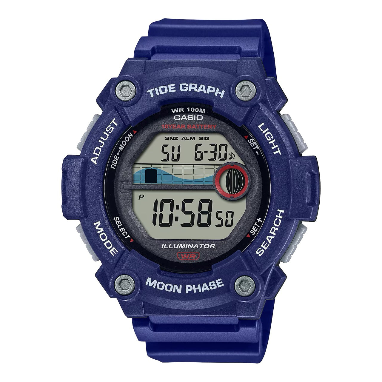 Casio Men's Digital Watch with Blue Band- WS-1300H-2AVCF