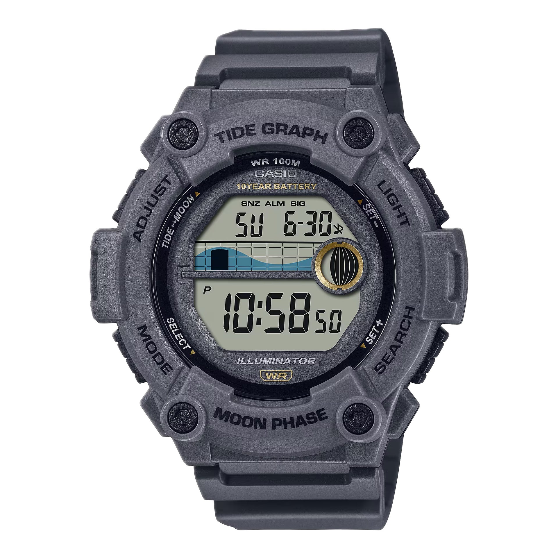 Casio Men's Digital Watch with Gray Band- WS-1300H-8AVCF