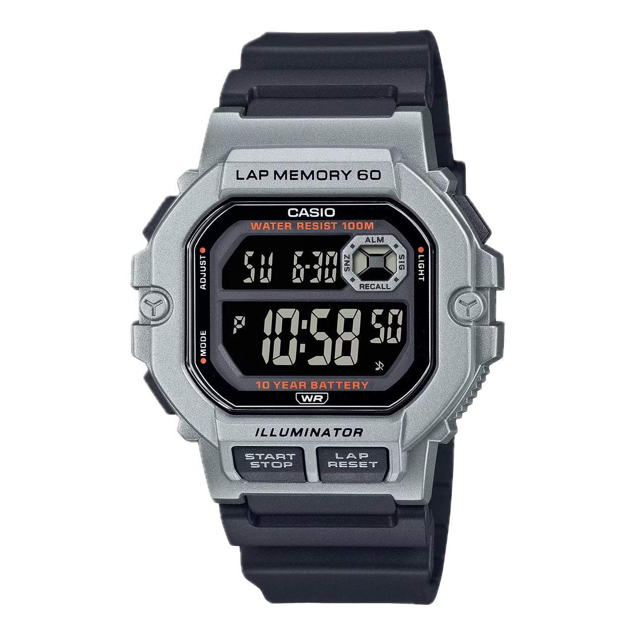 Casio Men's Digital Watch with Black Band - WS-1400H-1BVCF