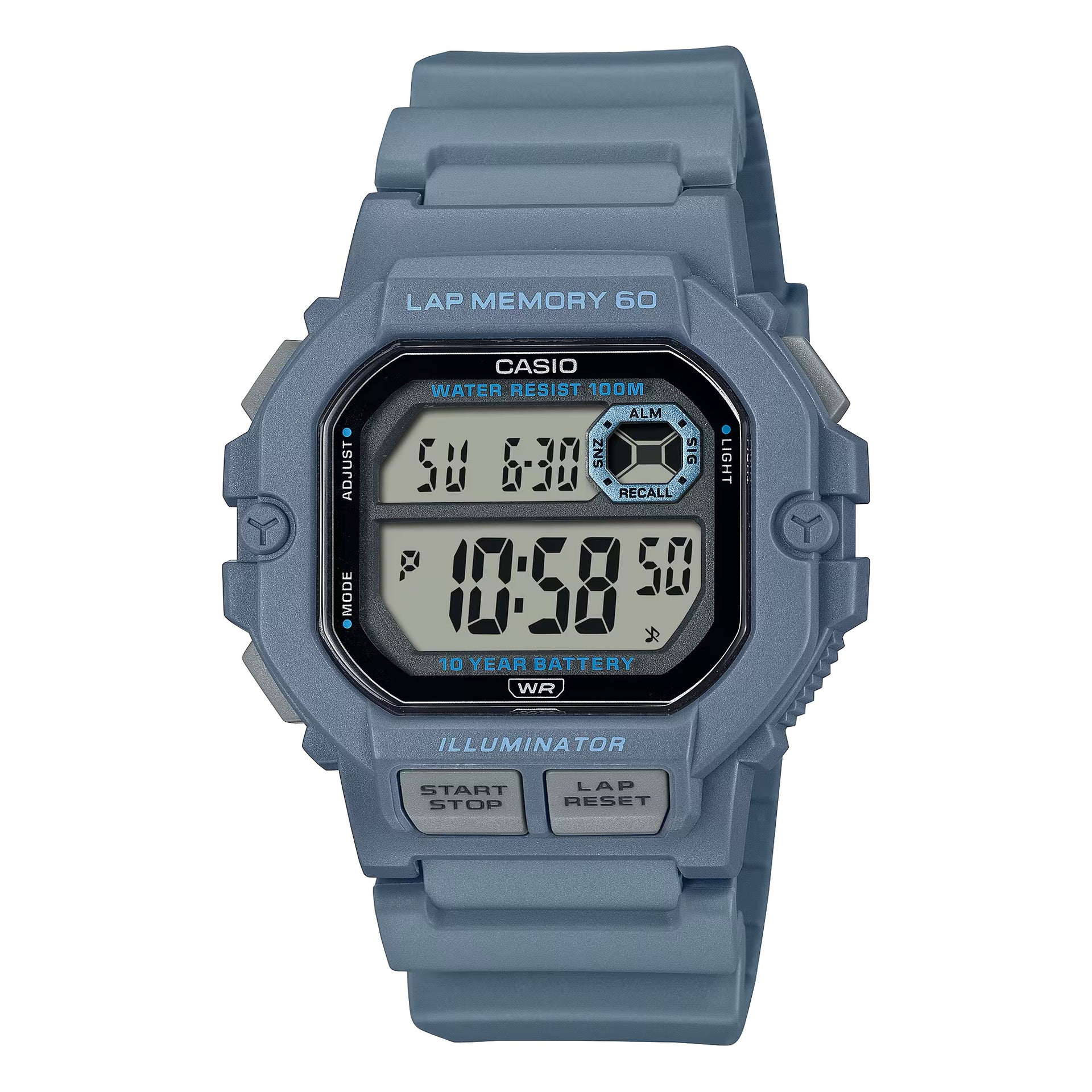 Casio MenÕs Blue Digital Sport Watch with Grey Dial - WS-1400H-2AVCF