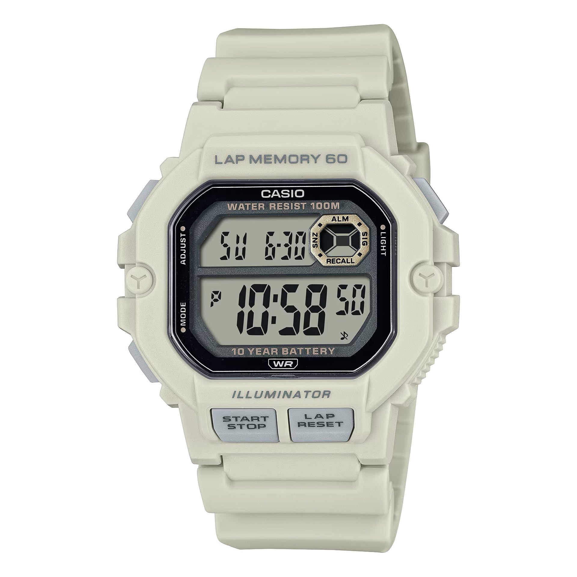 Casio MenÕs Beige Digital Sport Watch with Grey Dial - WS-1400H-8AVCF