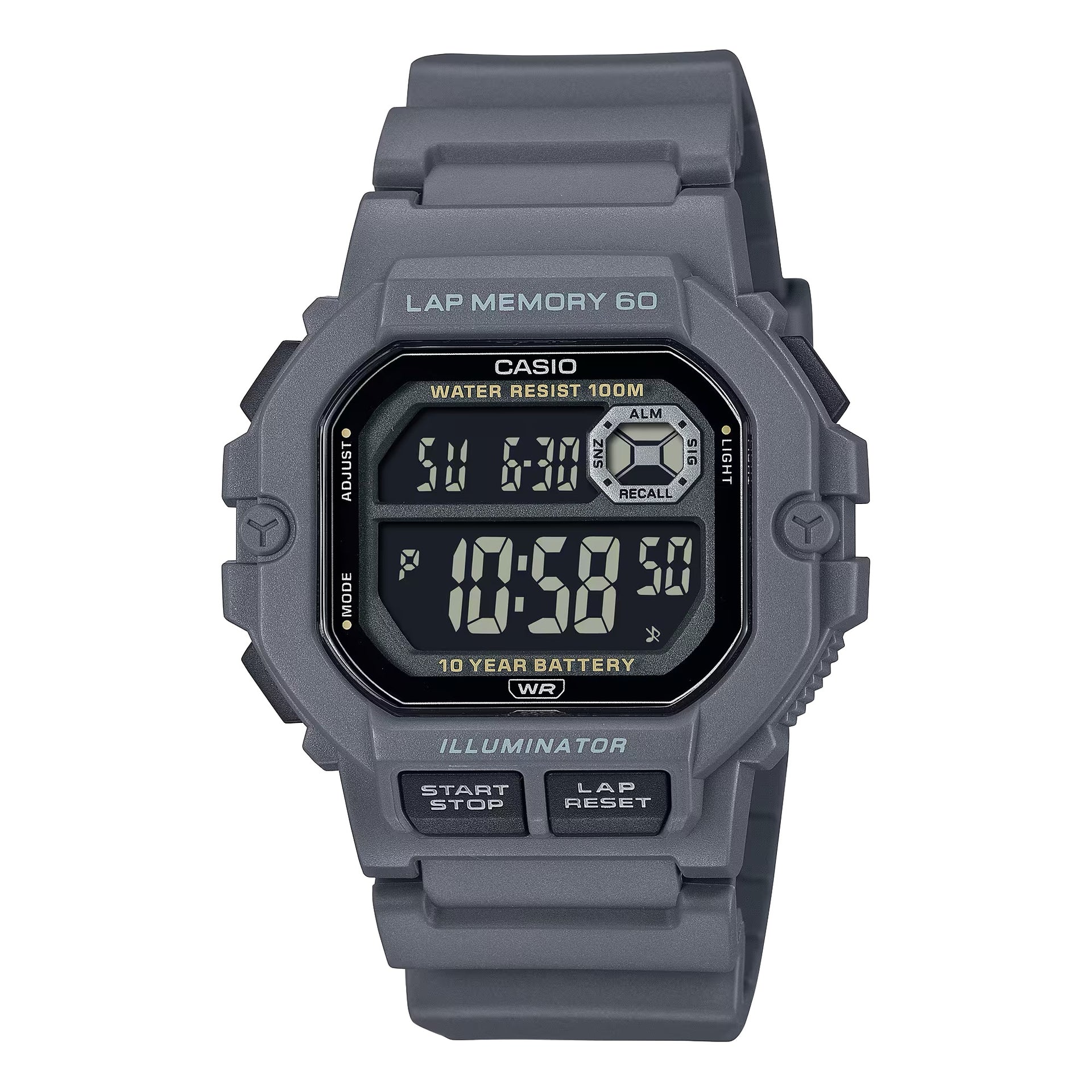 Casio MenÕs Grey Digital Sport Watch with Black Strap - WS-1400H-8BVCF