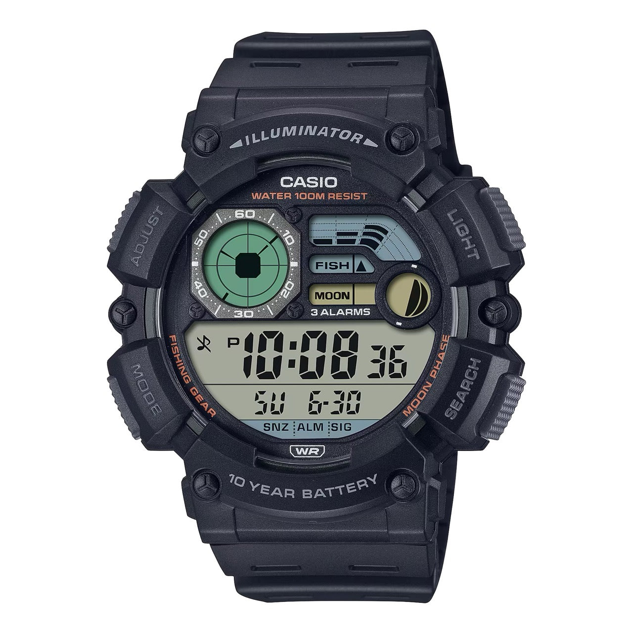 Casio Men's Digital Watch with Black Band- WS-1500H-1AV