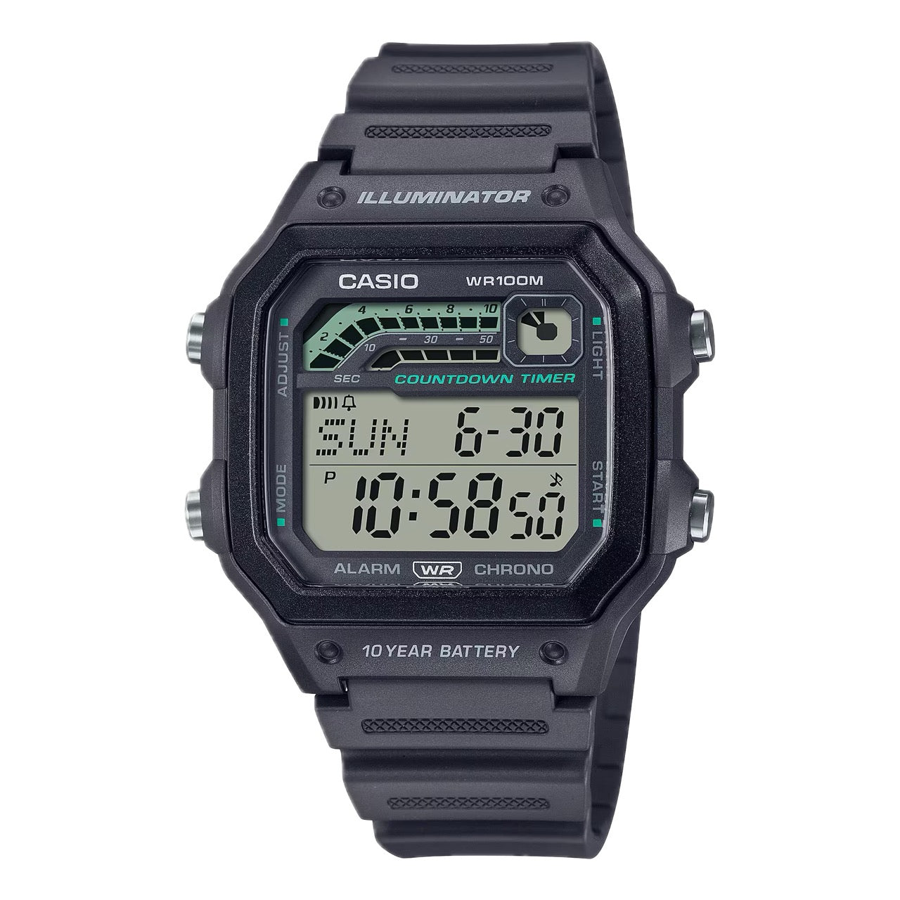 Casio Men's Digital Watch with Gray Band  - WS-1600H-8AVCF