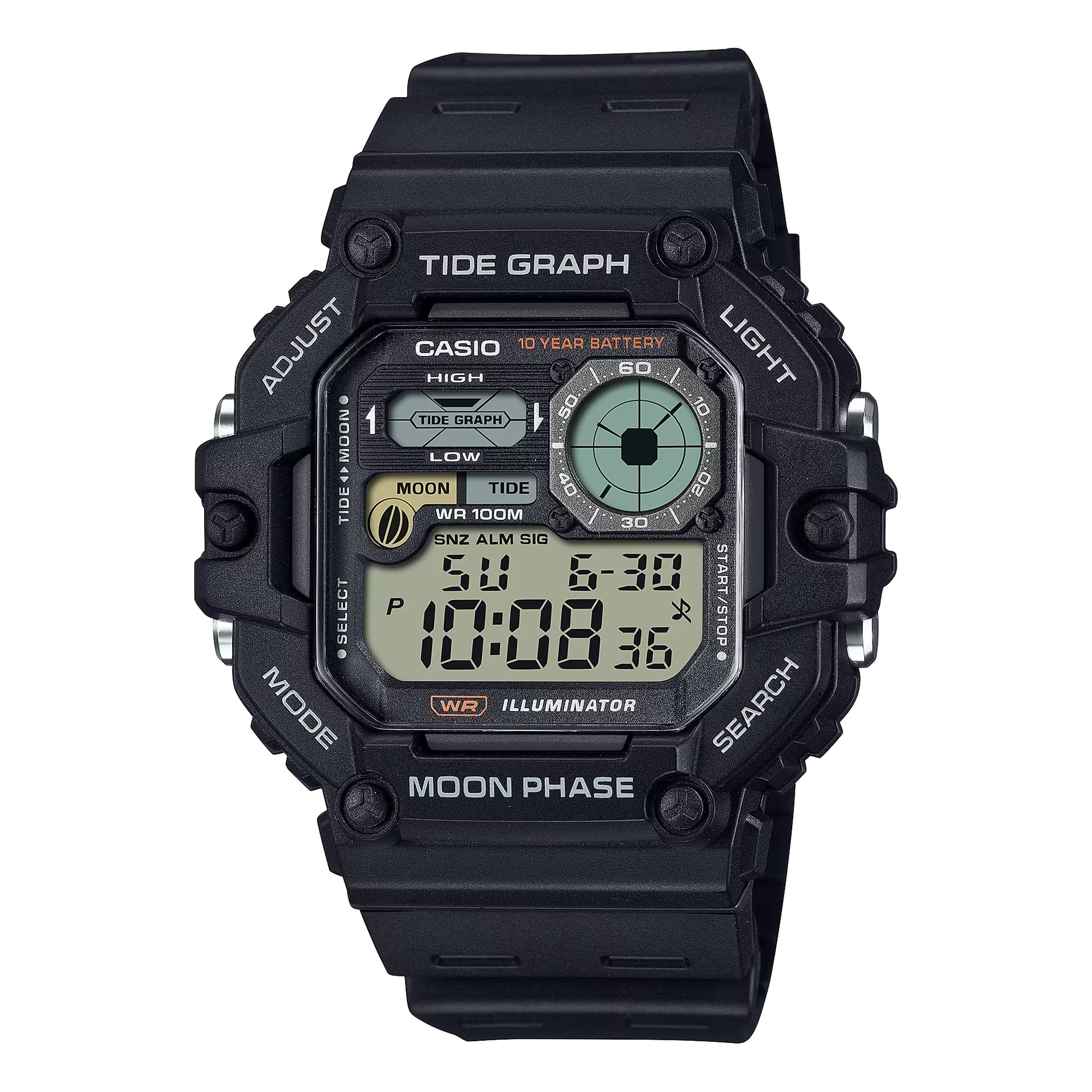 Casio Men's Digital Watch with Black Resin Band - WS-1700H-1AVCF-EW