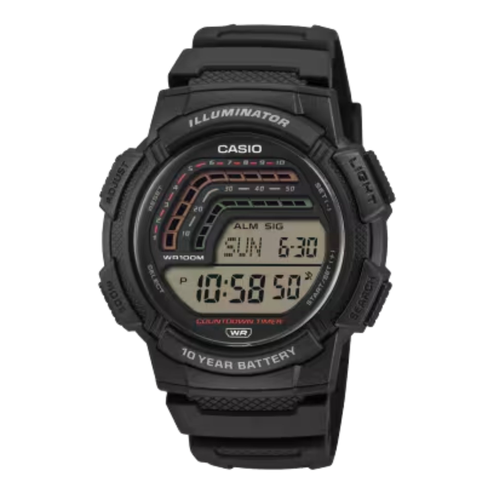 Casio Men's Digital Sport Watch Black Resin Band - WS-1800-1AVCF