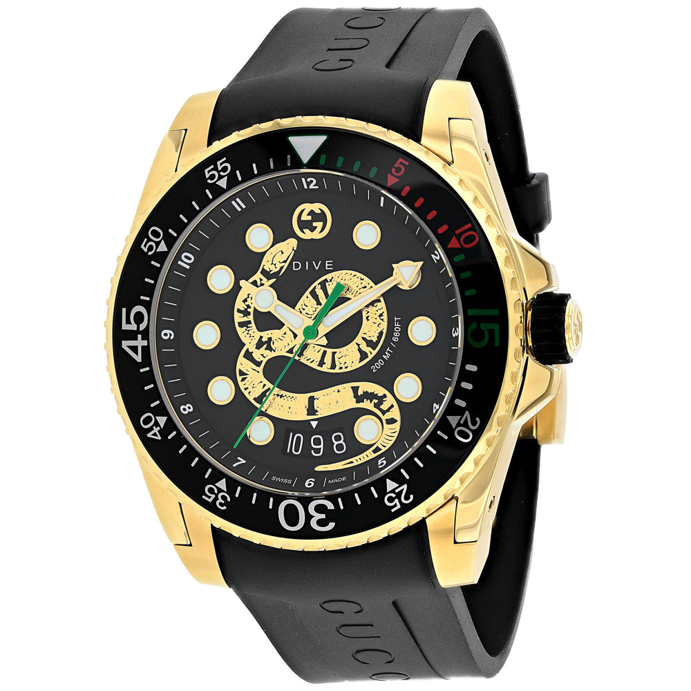 Gucci Men's Dive Black Dial Watch - YA136219