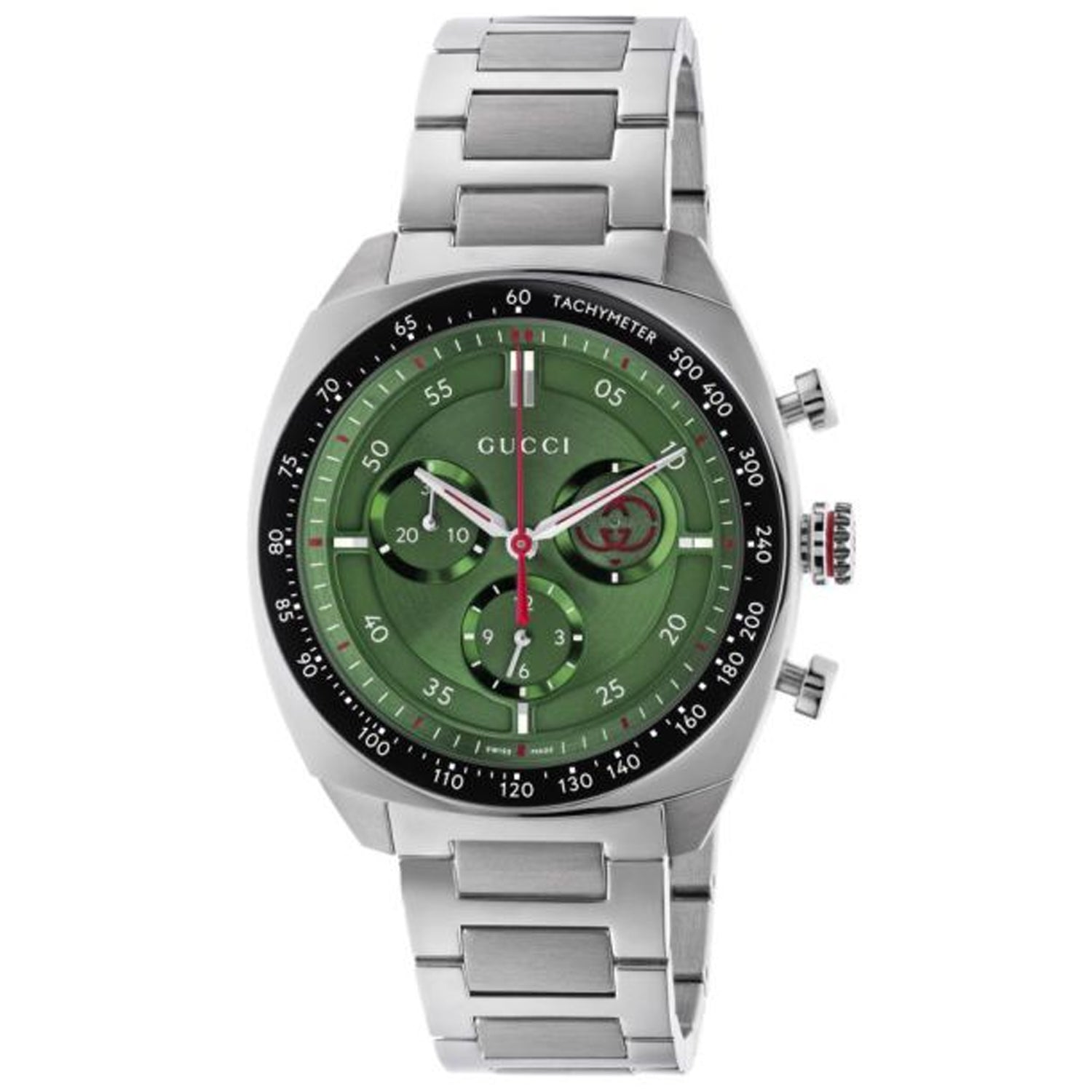 Gucci Men's Interlocking Green Dial Watch - YA142318