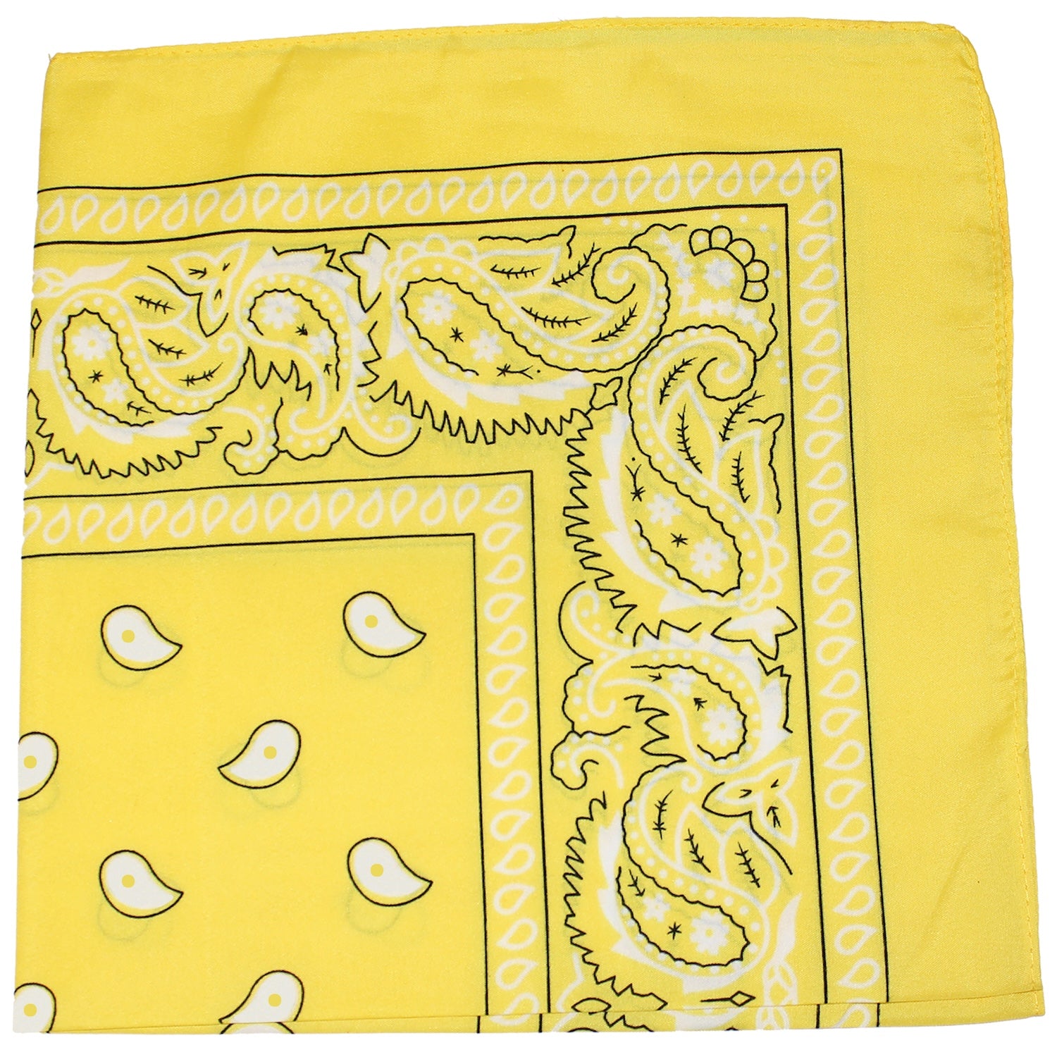 Pack of 30 XL Oversized Polyester Paisley Bandanas 27 Inches Size (Yellow)