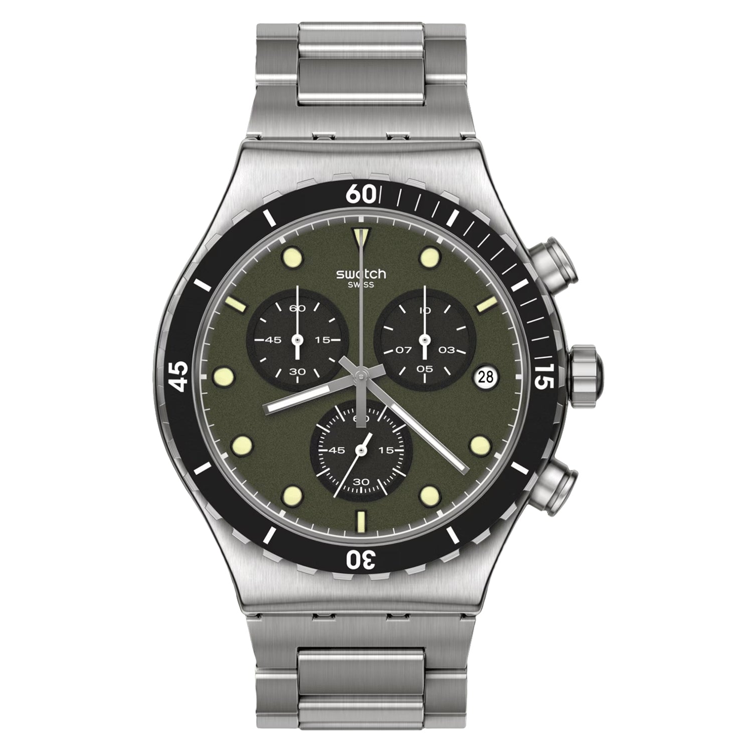 Swatch Men's The June Green Dial Watch - YVS488G