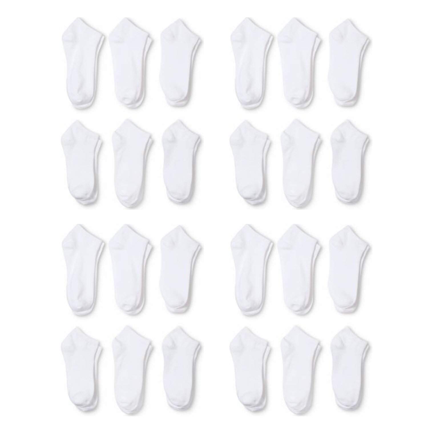 24 Pairs Men Low Cut Socks 9-11 or 6-8 Black or White or Mixed