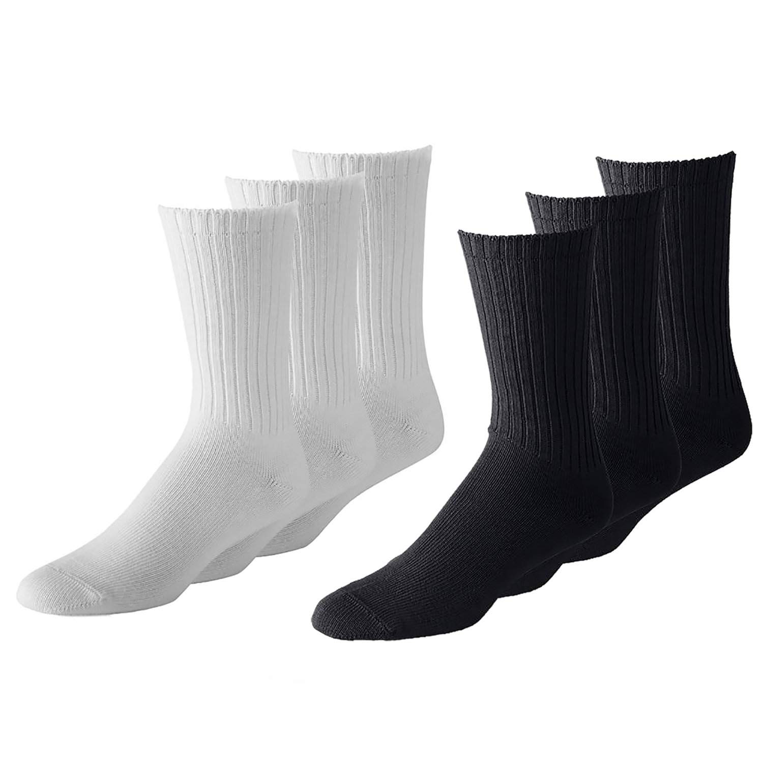 Jordefano Unisex Crew Athletic Sports Cotton Socks 35 Pack