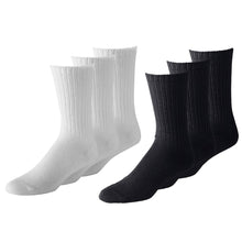 Load image into Gallery viewer, Men Crew Socks Shoe Size 10 to 13 in Black and White - Bulk Wholesale Packs
