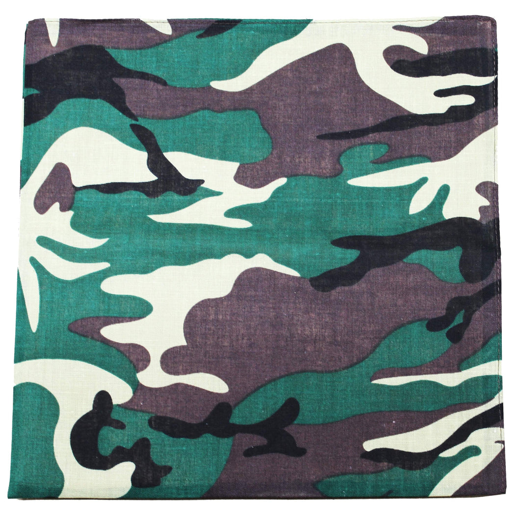 Daily Basic Camouflage Bandana Cotton - 22 inches - Bulk Wholesale Packs