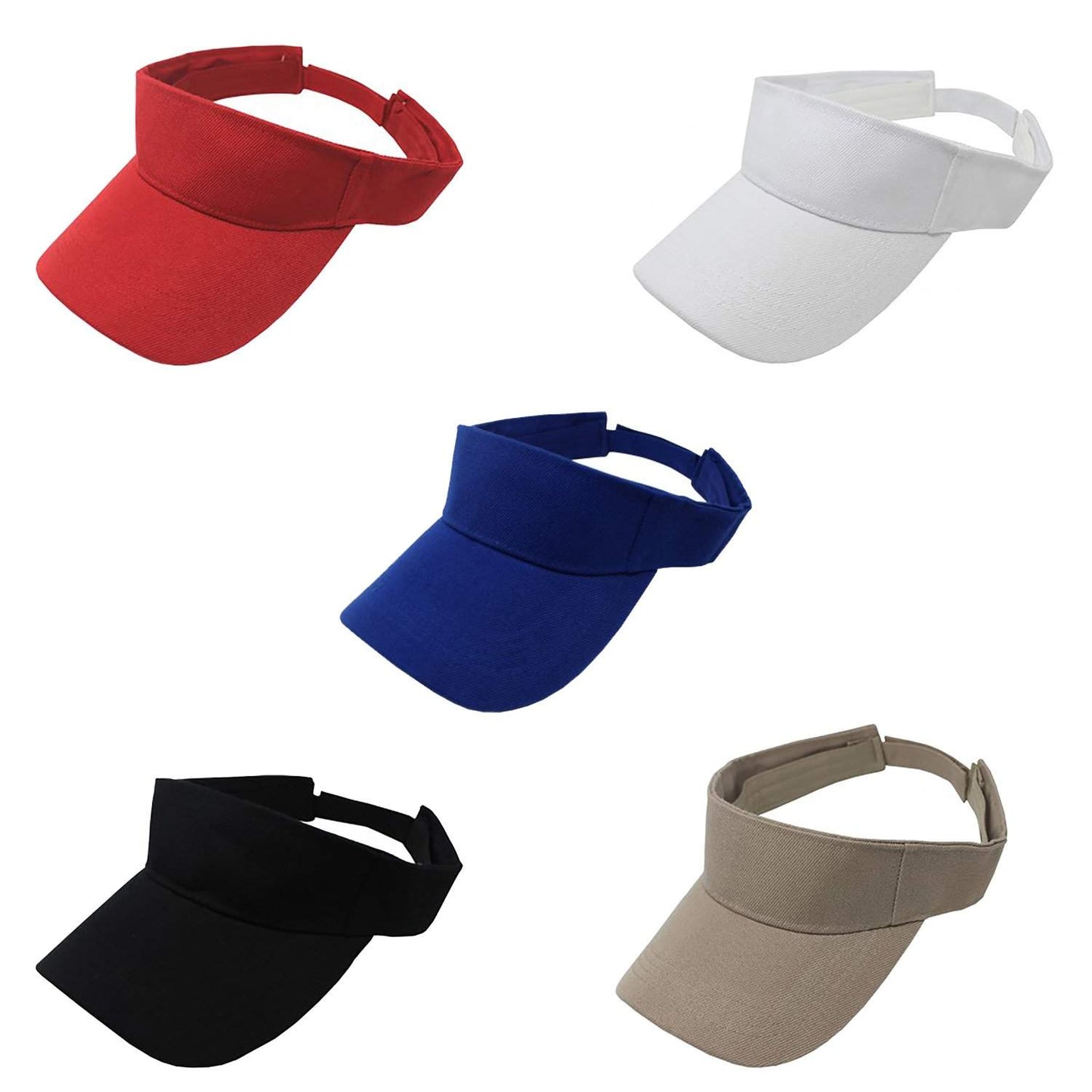 Pack of 5 Sun Visor Adjustable Cap Hat Athletic Wear