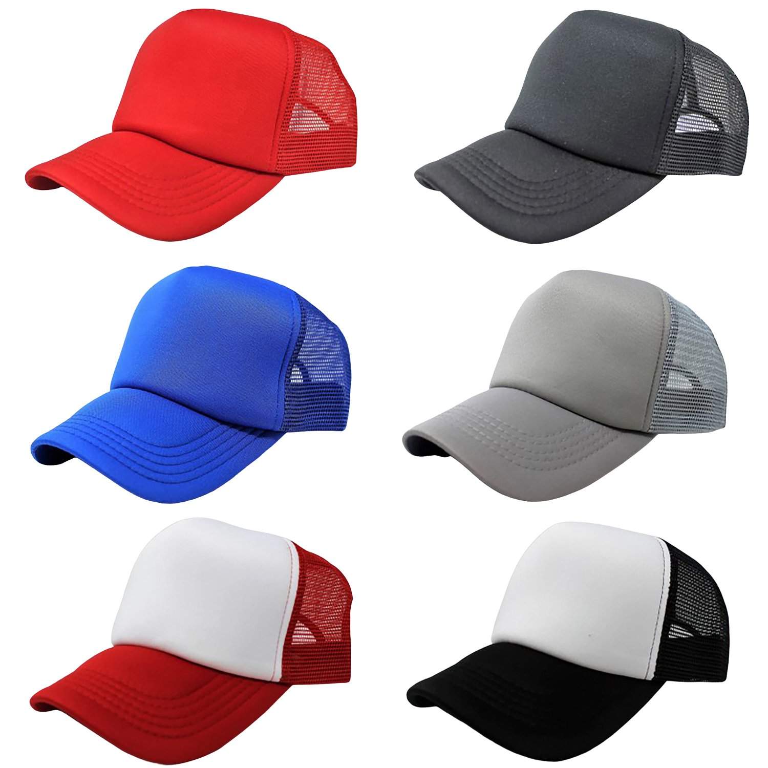 6-Pack Trucker Hat Adjustable Cap