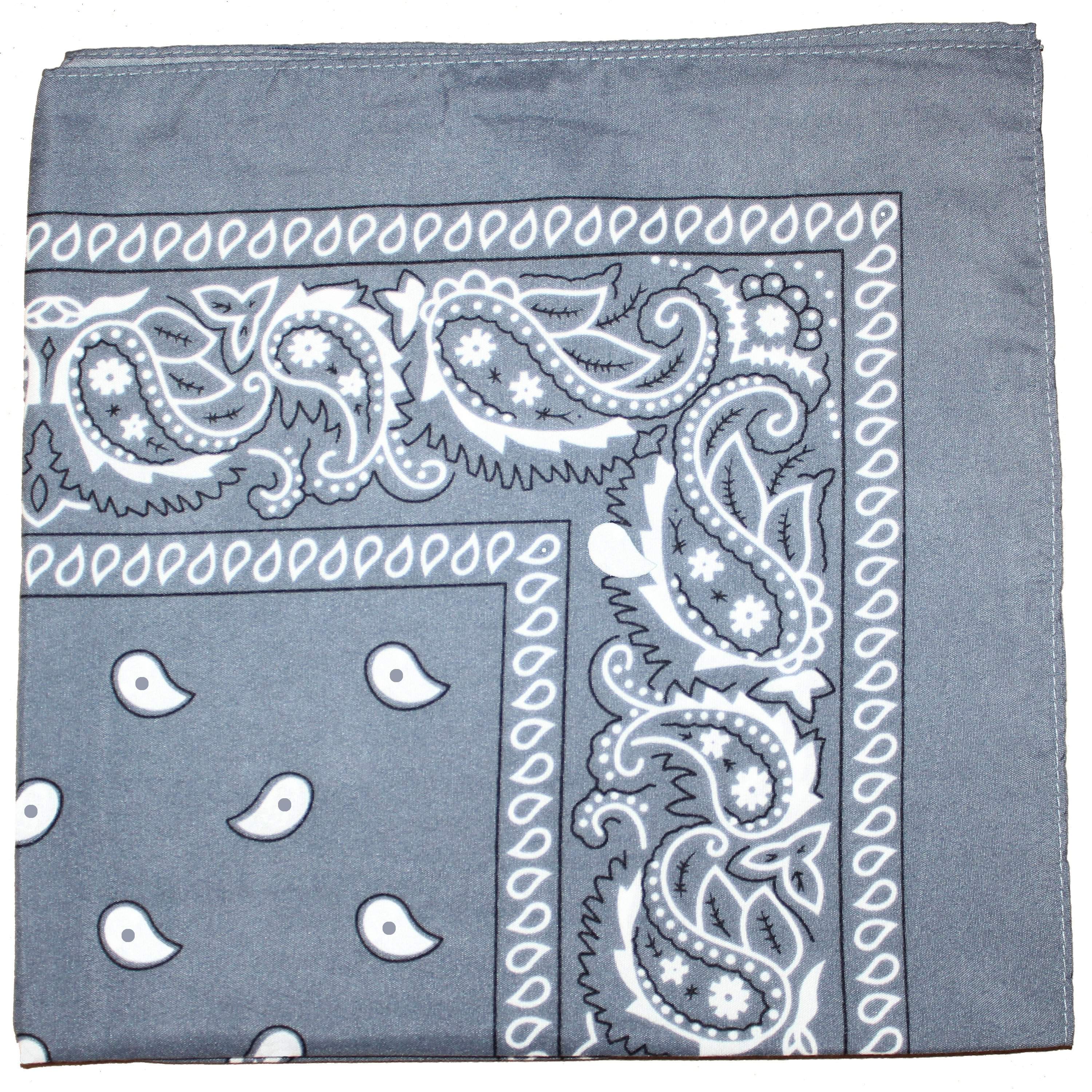 Paisley 100% Cotton Double Sided Bandana - 22 inches