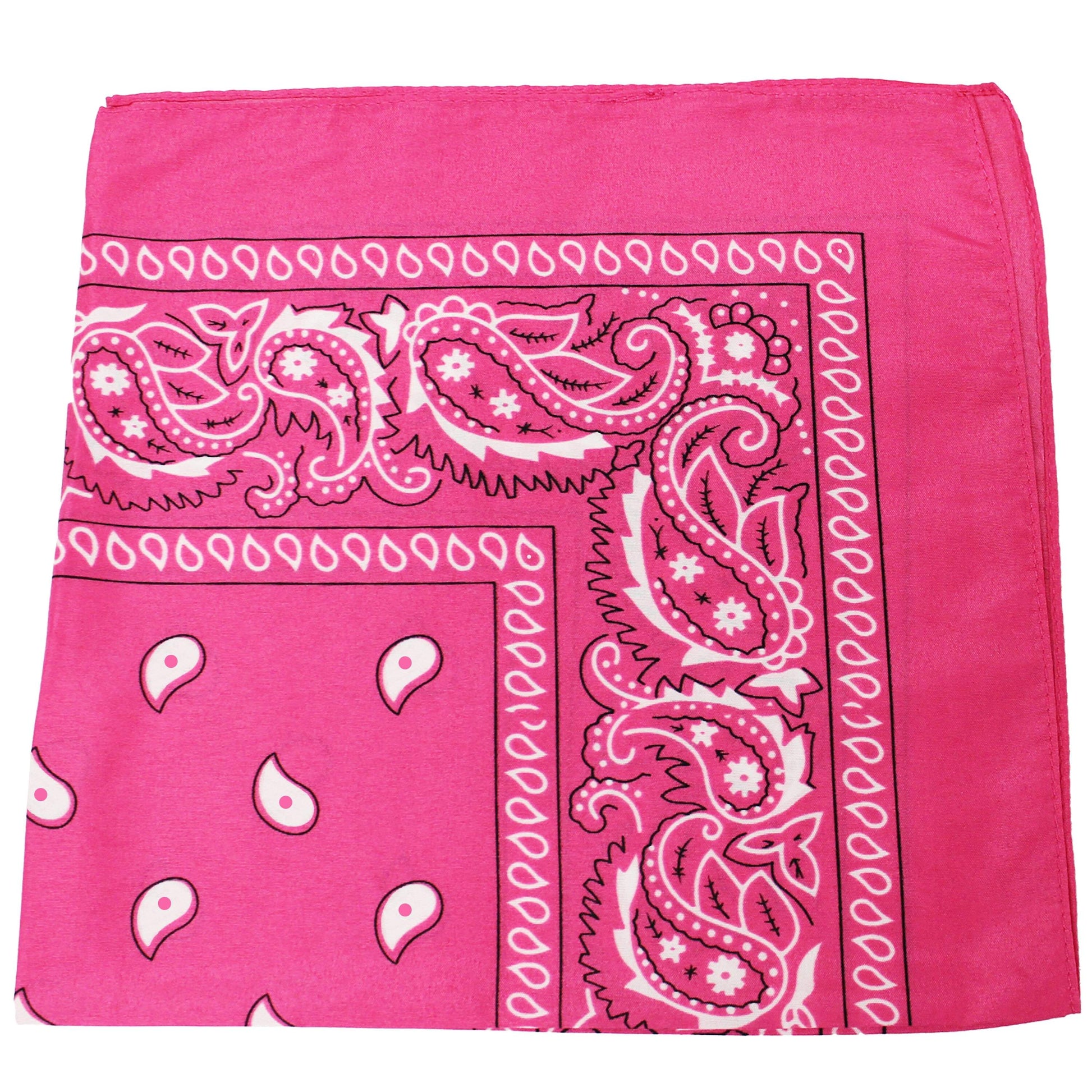 2 Pack Mechaly Cotton 22 x 22 In Bandana - Paisley and Solid Colors Available