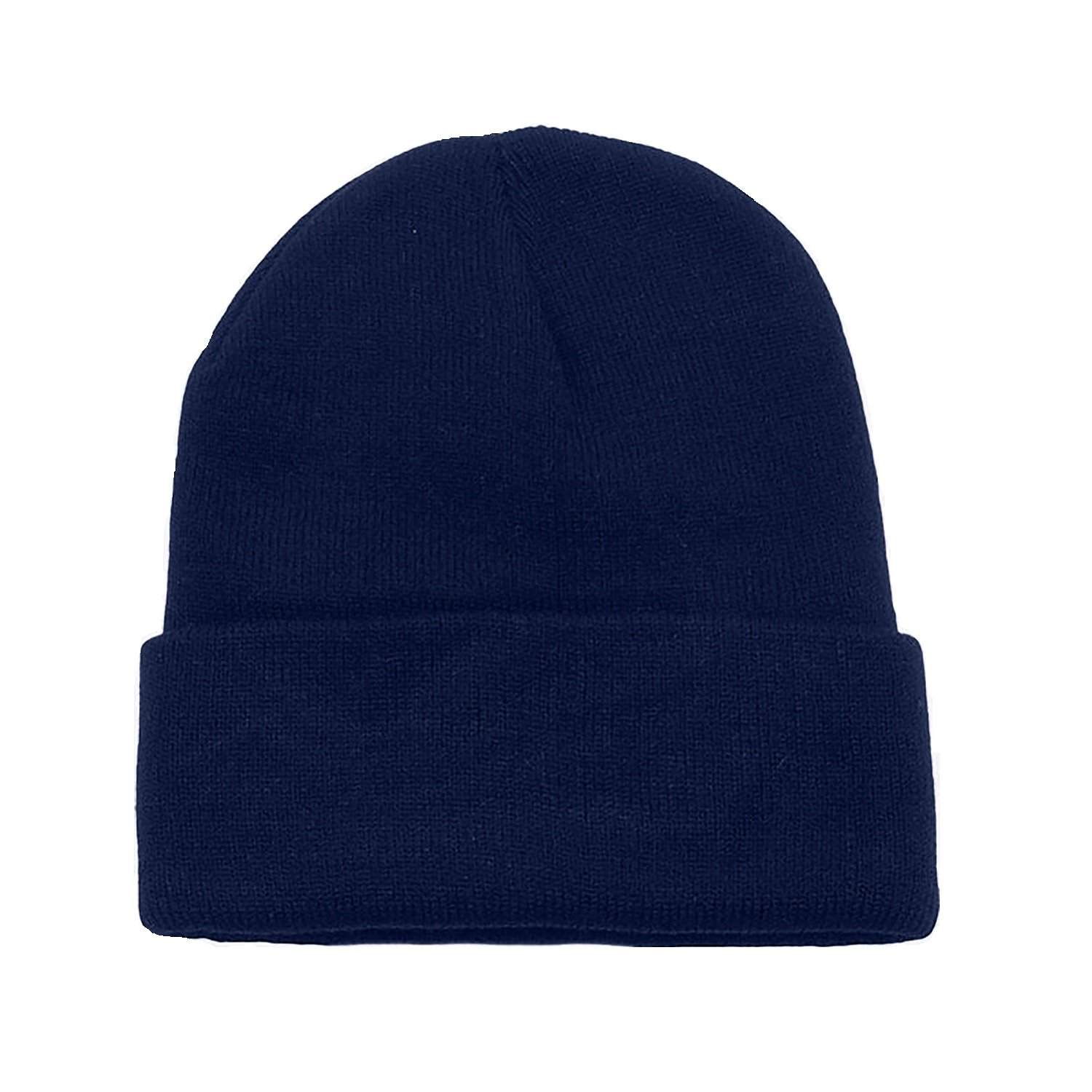 Pack of 10 Plain Cuffed Beanies Skullies in Bulk for Men and Women