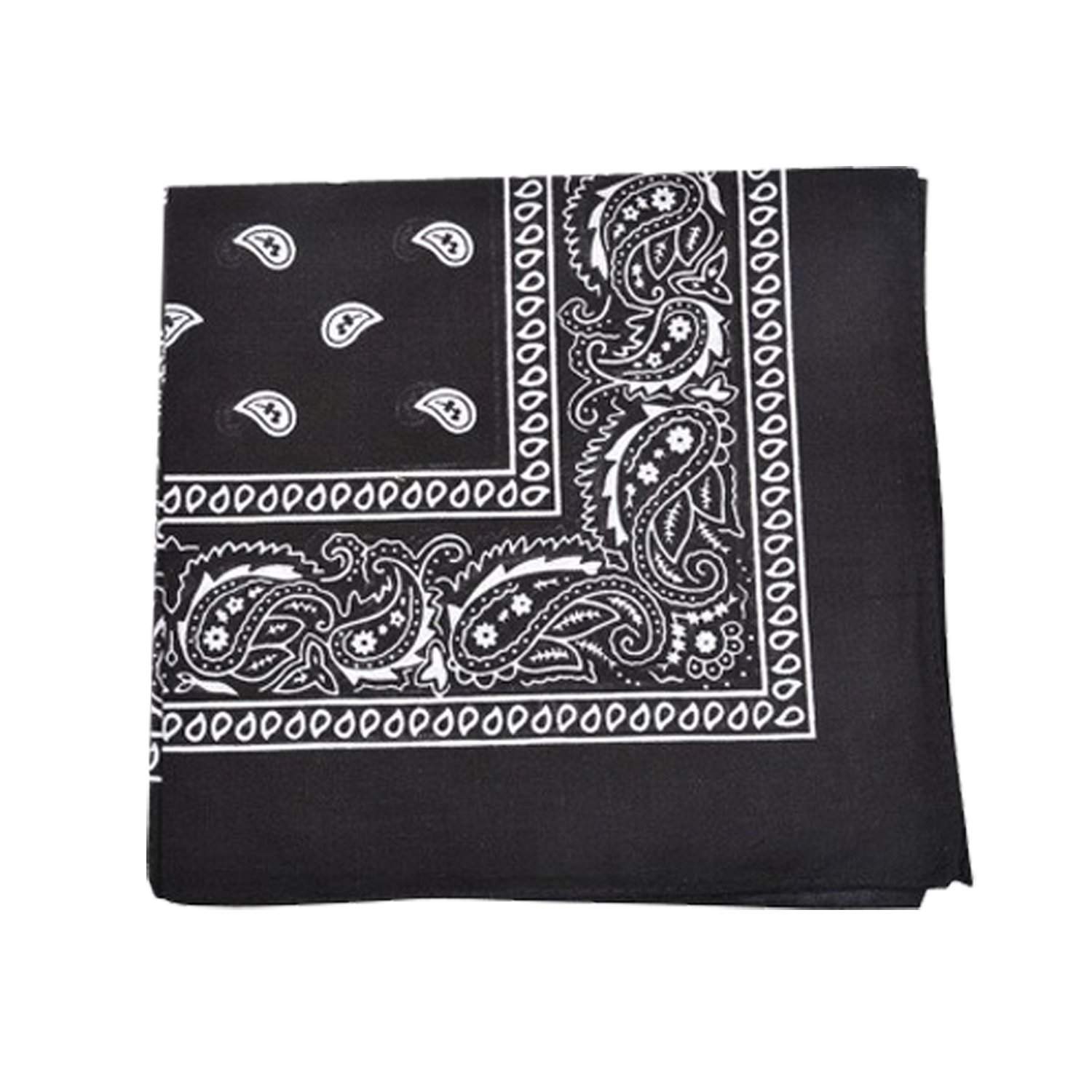 Unibasic Paisley Cotton Bandana XL, head wrap, handkerchief - 10 Pack