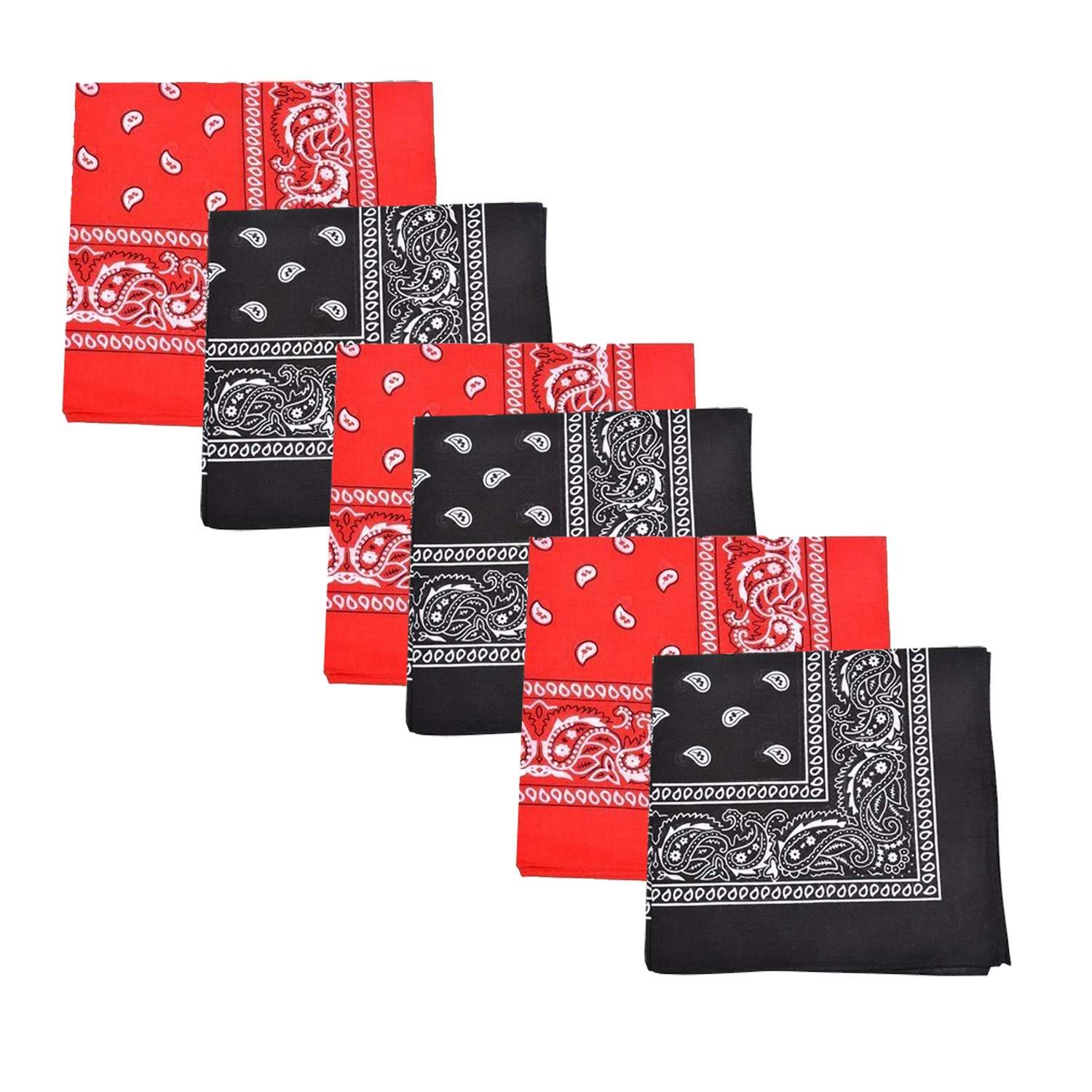 Mechaly Paisley 100% Cotton Bandanas - 6 Pack