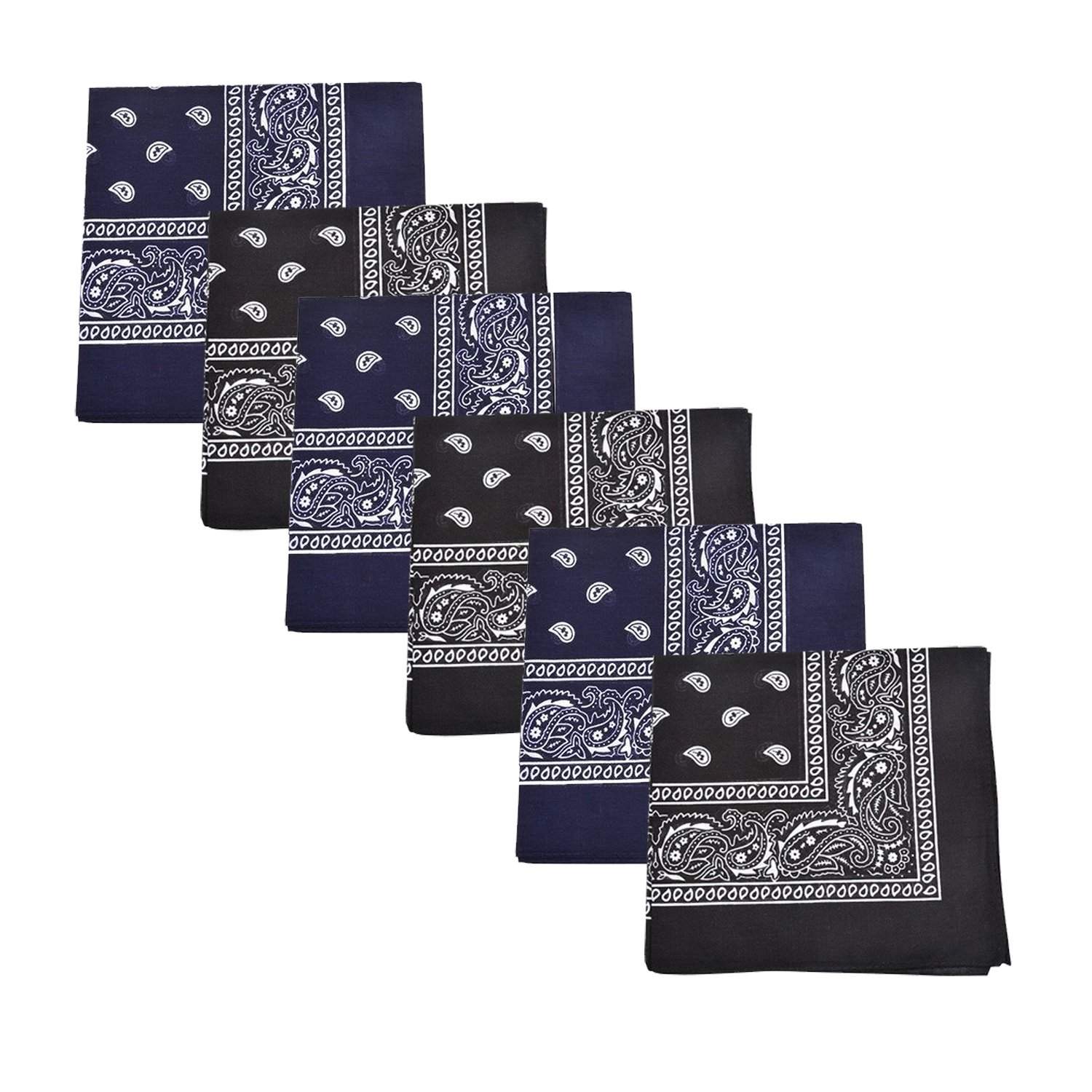 Mechaly Paisley 100% Cotton Bandanas - 6 Pack