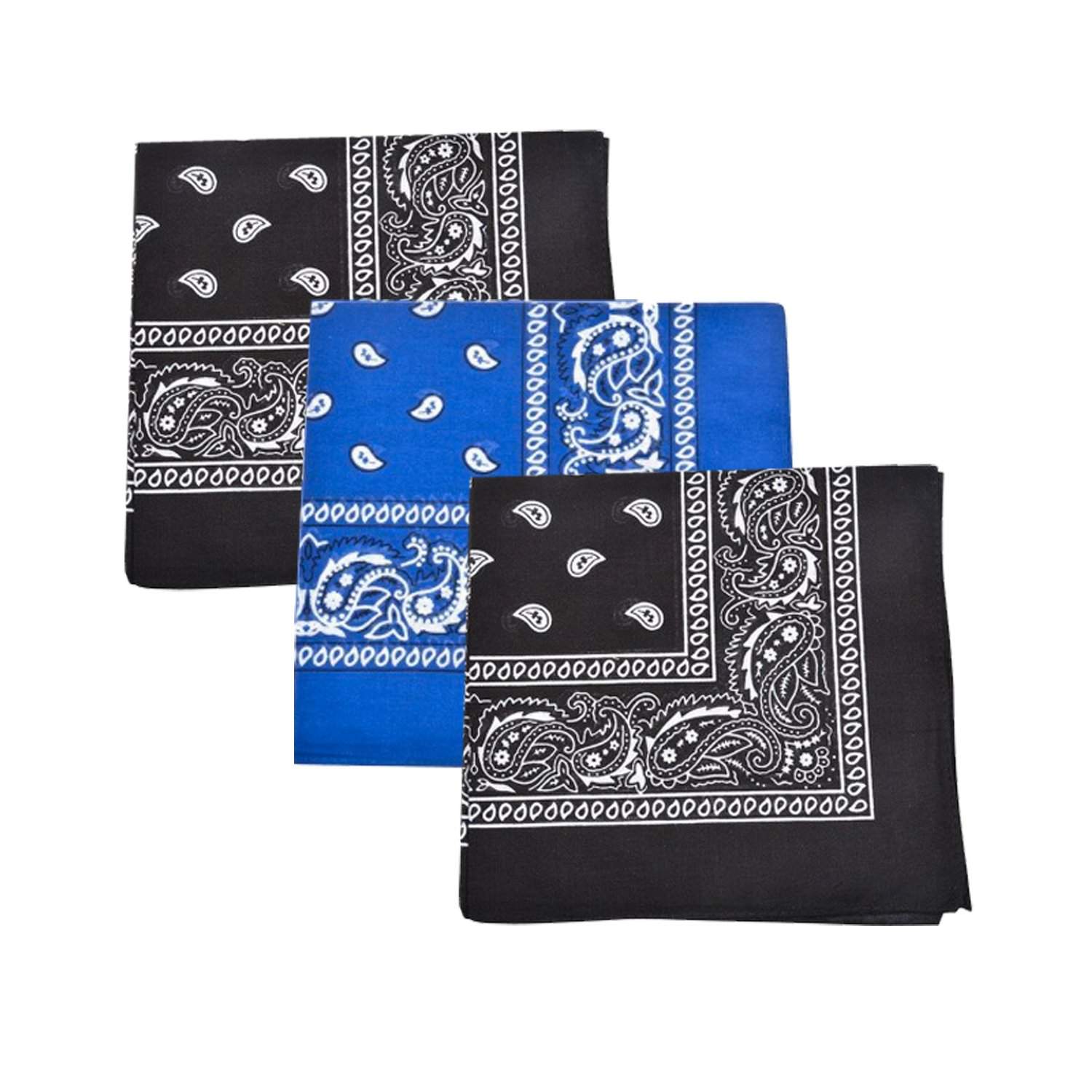 Mechaly Paisley 100% Cotton Bandanas - 3 Pack