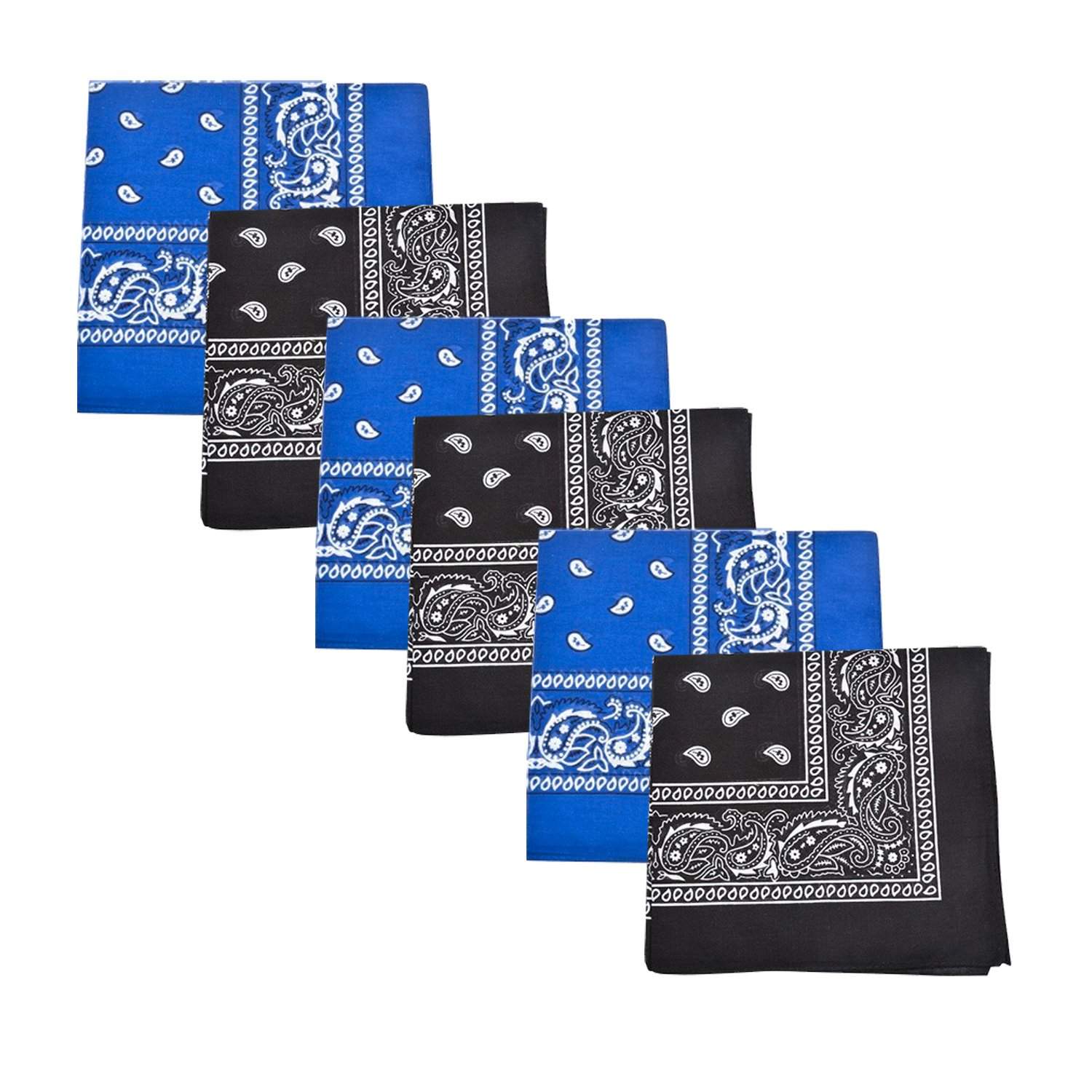 Mechaly Paisley 100% Cotton Bandanas - 6 Pack