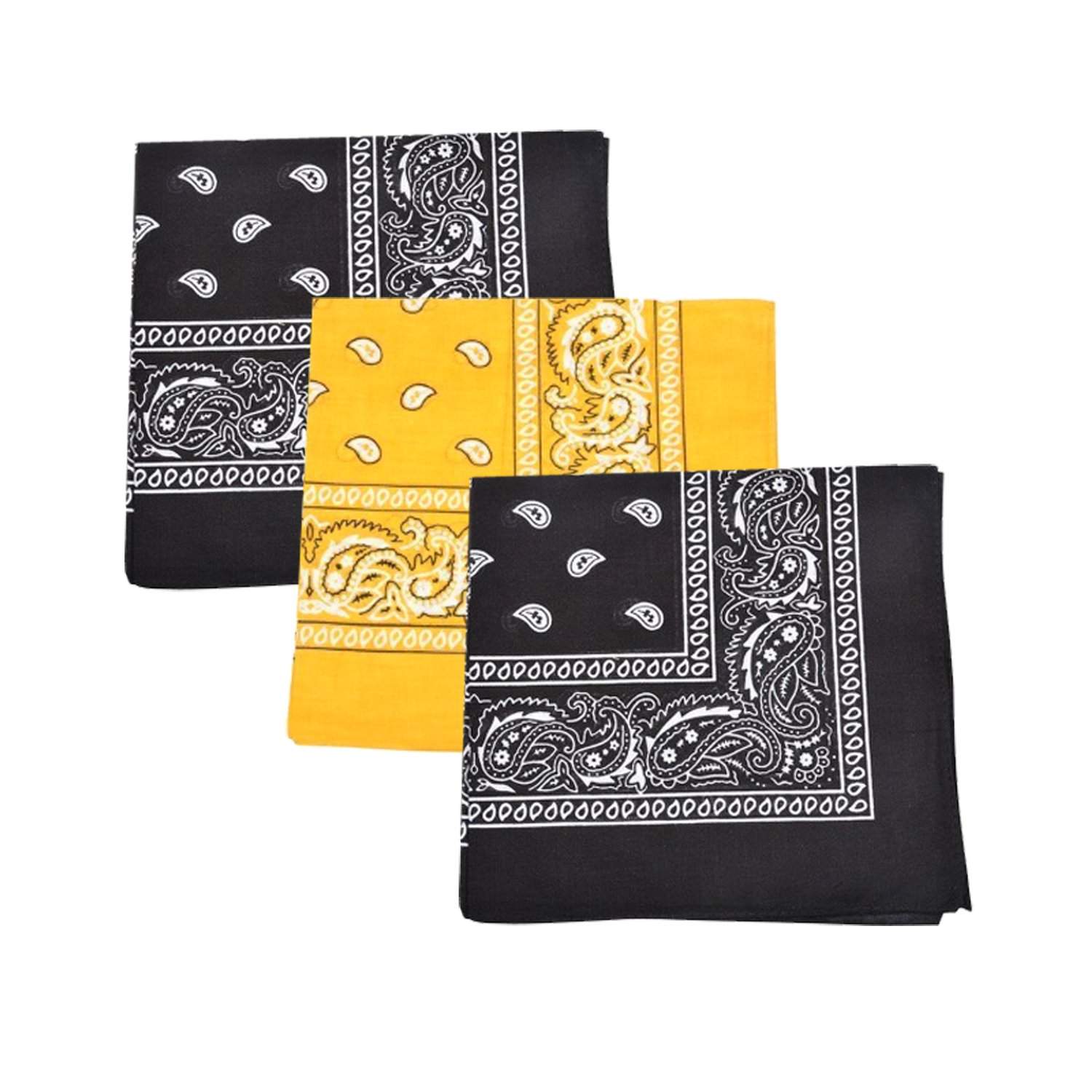 Mechaly Paisley 100% Cotton Bandanas - 3 Pack