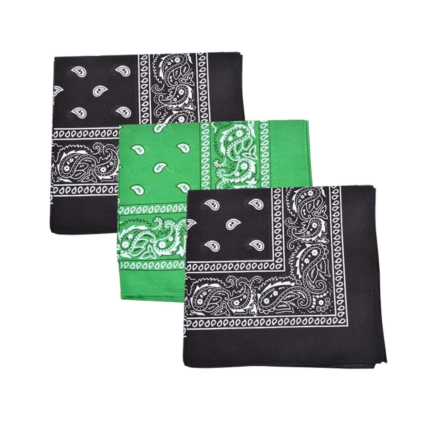 Mechaly Paisley 100% Cotton Bandanas - 3 Pack