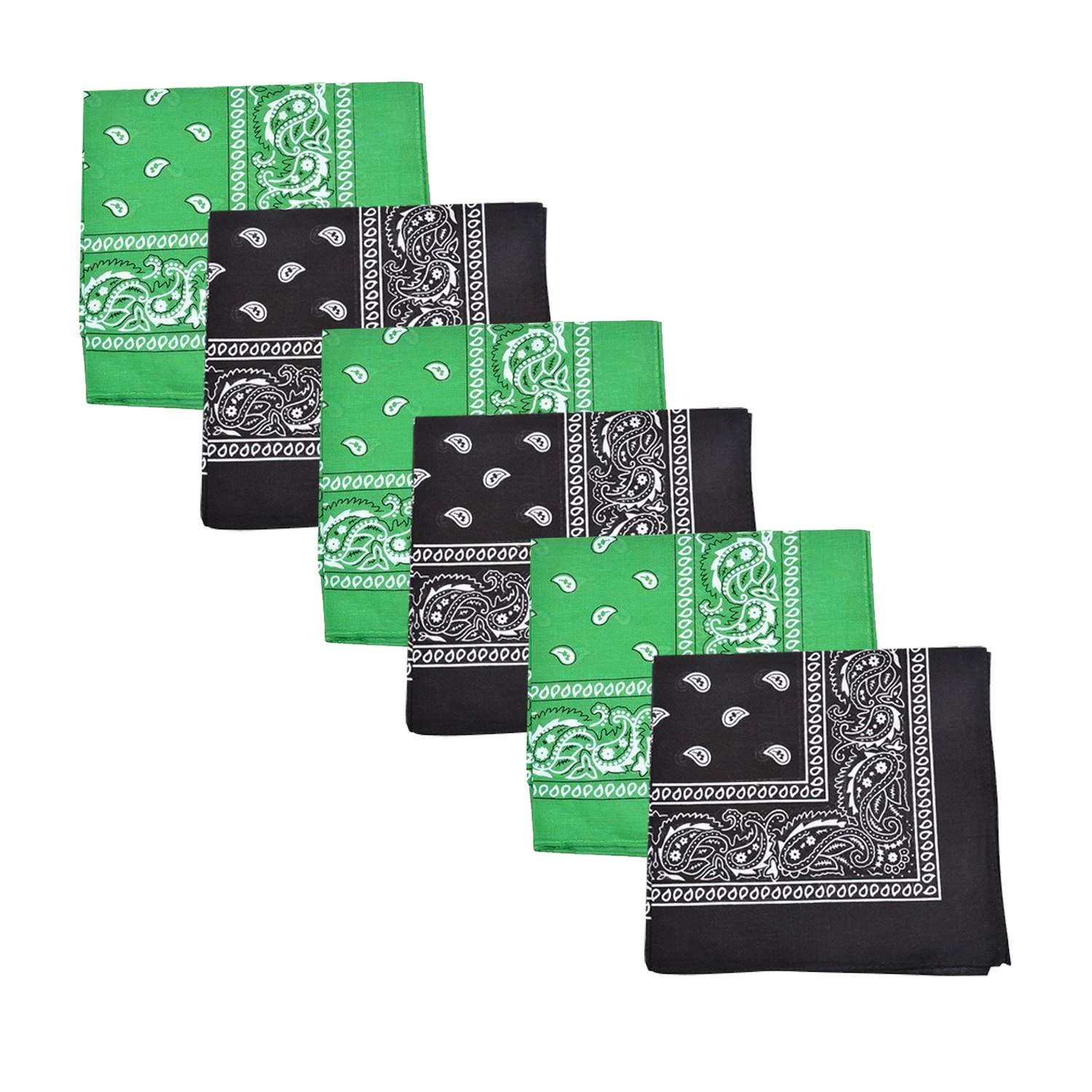 Mechaly Paisley 100% Cotton Bandanas - 6 Pack