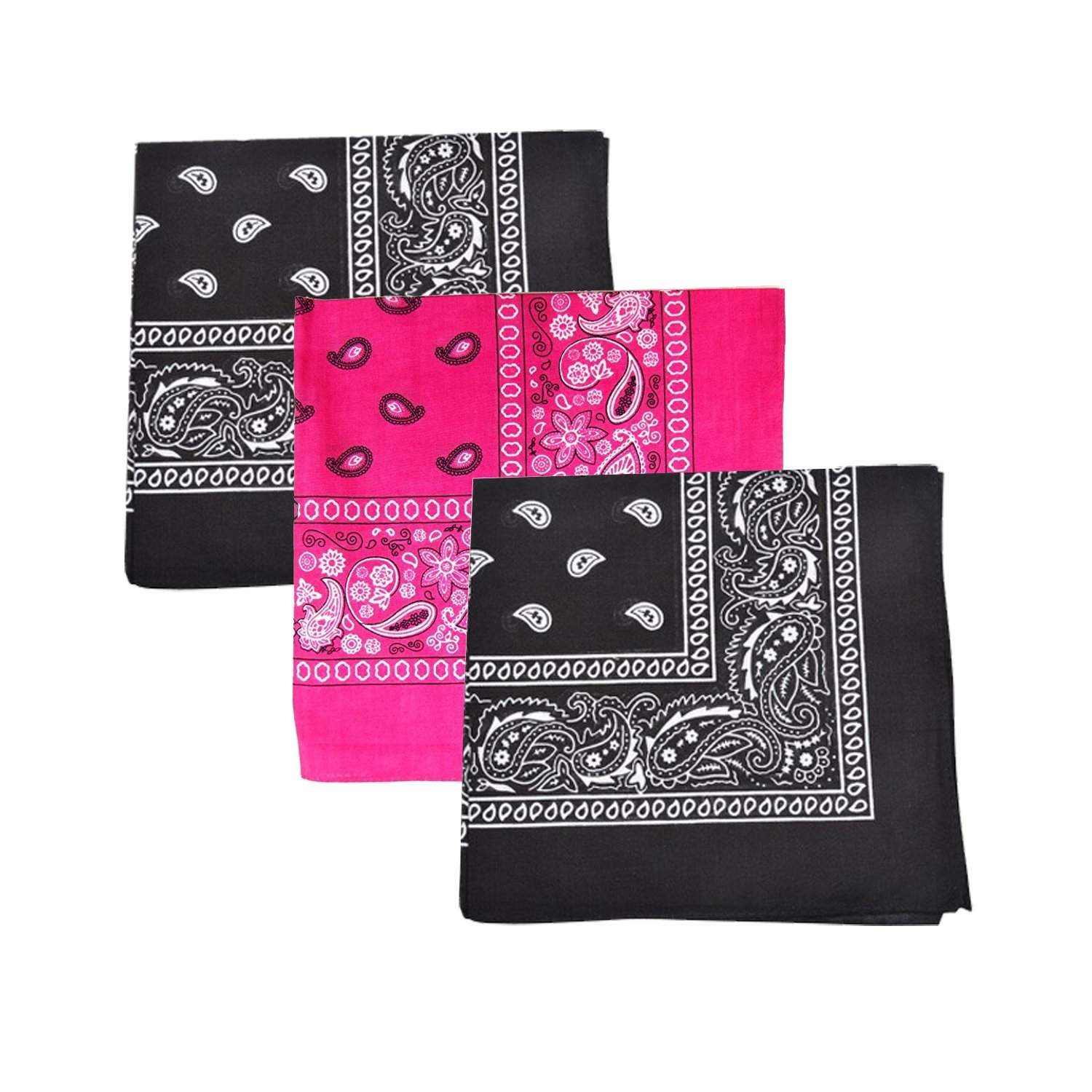 Mechaly Paisley 100% Cotton Bandanas - 3 Pack