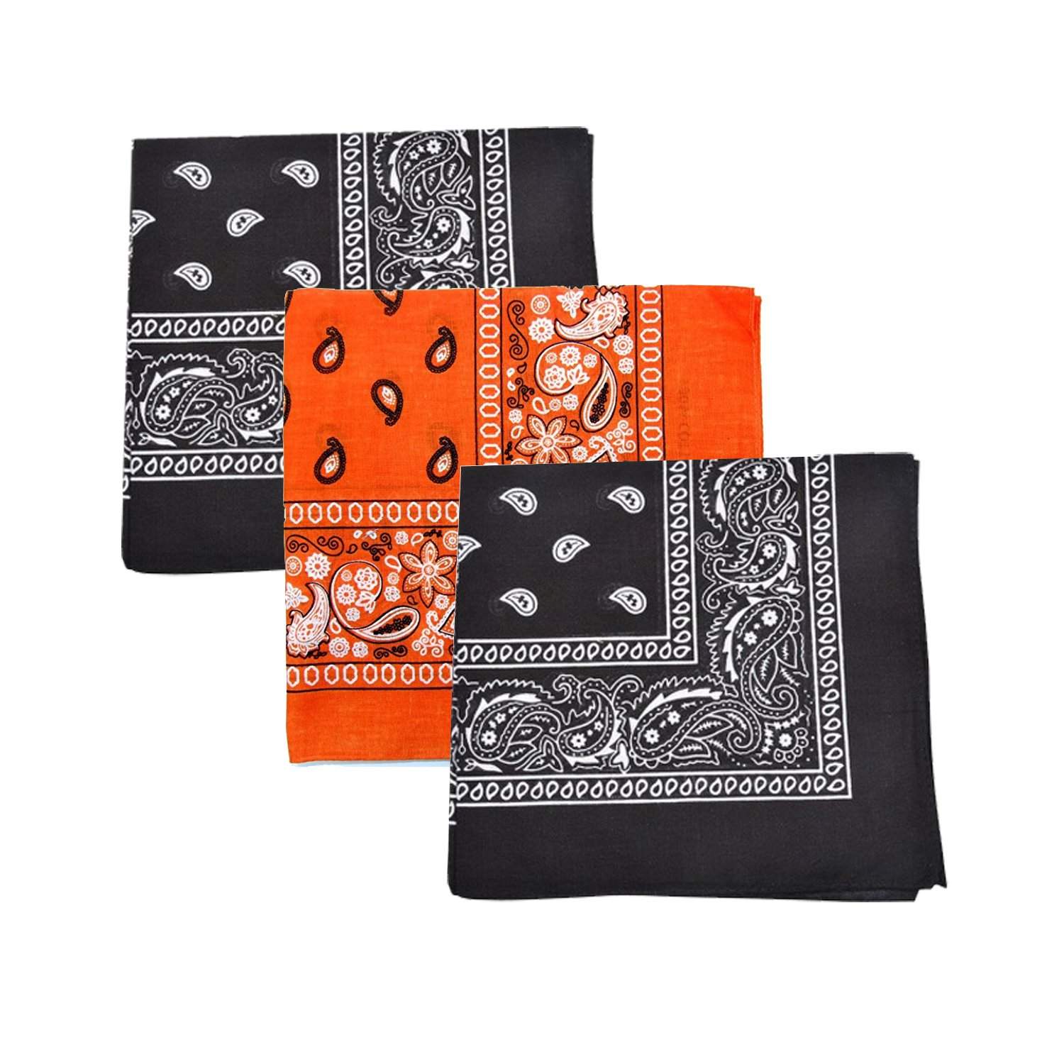 Mechaly Paisley 100% Cotton Bandanas - 3 Pack