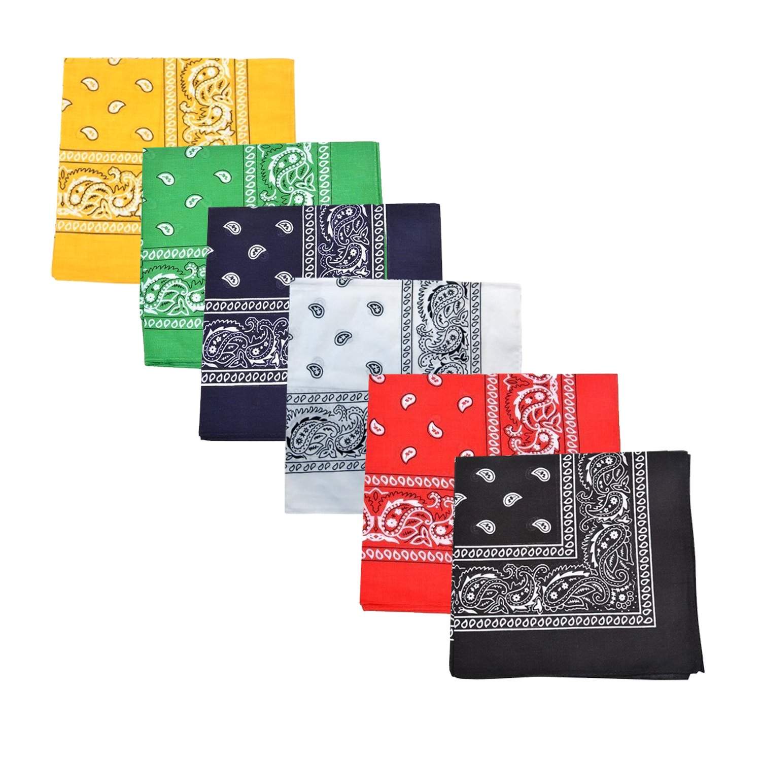 Pack of 48 Daily Basic Plain 100% Polyester 22 x 22 Bandanas