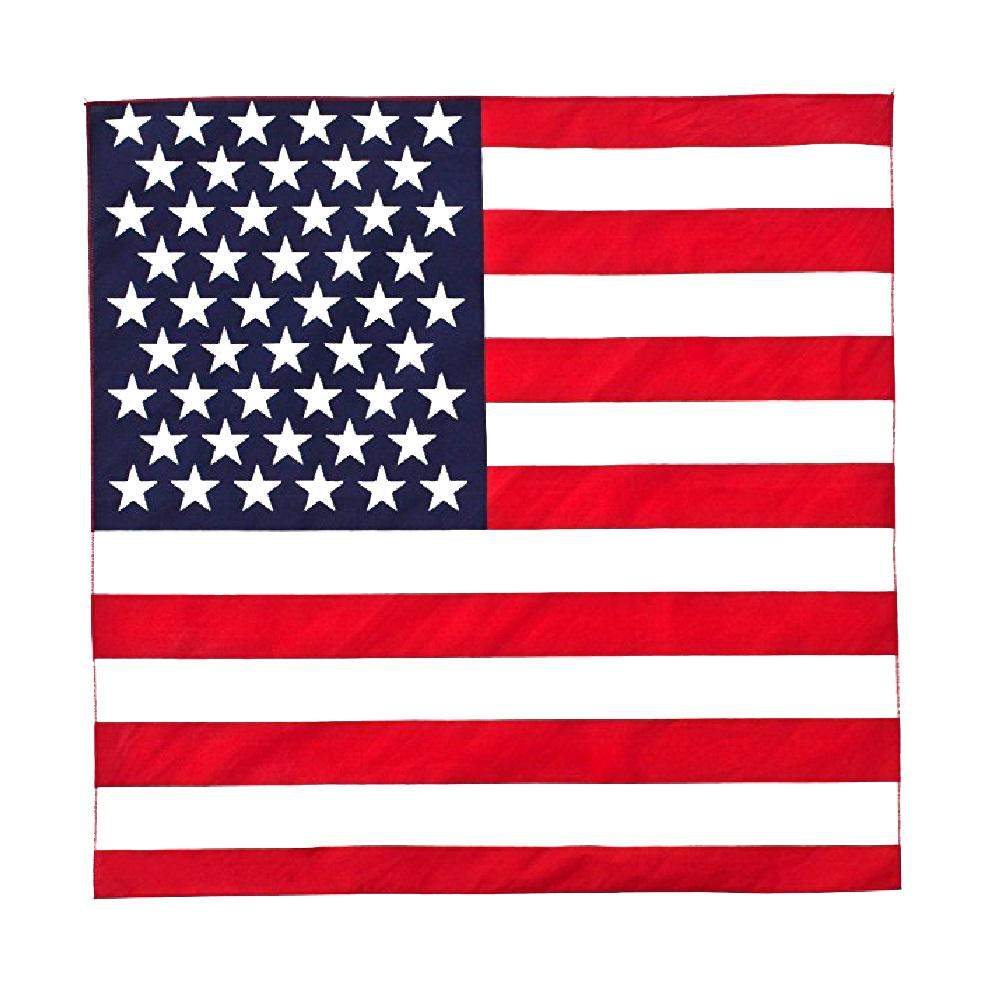 American Flag Bandana Cotton - 21 inches - Bulk Wholesale Packs