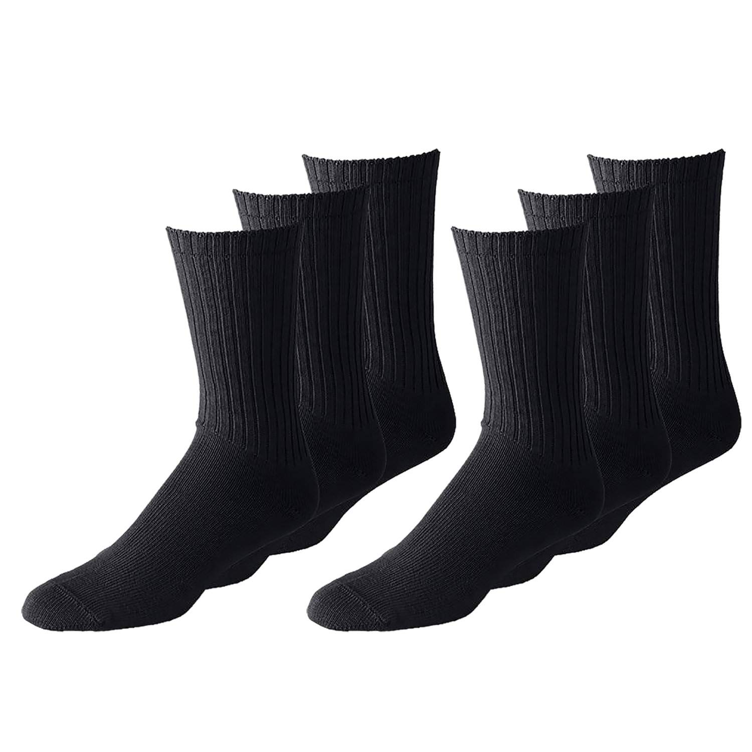 Jordefano Unisex Crew Athletic Sports Cotton Socks 35 Pack