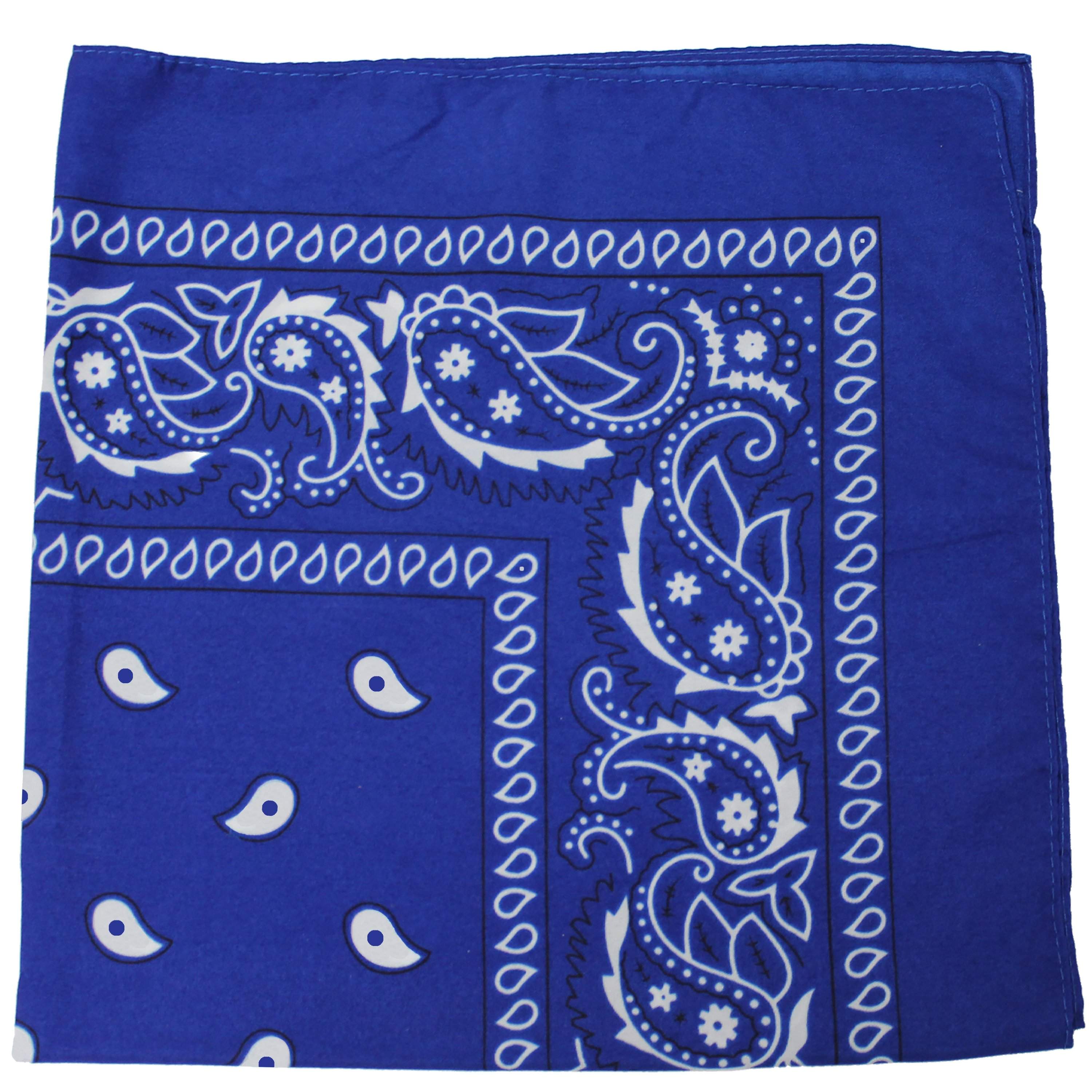 250 Pack Qraftsy Paisley 100% Polyester Bandanas - Bulk Lot
